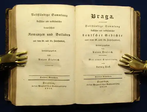 Dietrich Braga Vollständige Sammlung deutscher Gedichte 6 Bde.(v.10) 1827 js