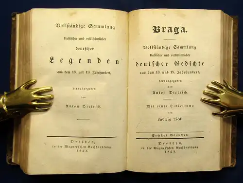 Dietrich Braga Vollständige Sammlung deutscher Gedichte 6 Bde.(v.10) 1827 js
