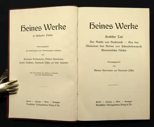 Herrmann Heines Werke 16 Bde. komplett in 6 Büchern Or. Saffian Pracht-Ausgabe j