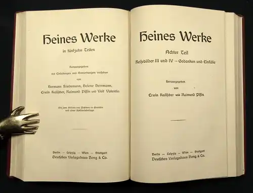 Herrmann Heines Werke 16 Bde. komplett in 6 Büchern Or. Saffian Pracht-Ausgabe j