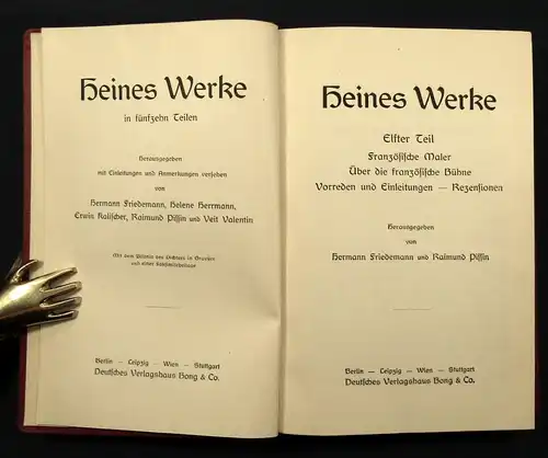 Herrmann Heines Werke 16 Bde. komplett in 6 Büchern Or. Saffian Pracht-Ausgabe j