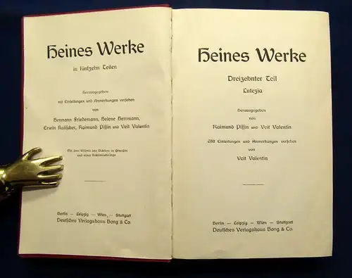 Herrmann Heines Werke 16 Bde. komplett in 6 Büchern Or. Saffian Pracht-Ausgabe j