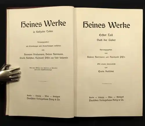 Herrmann Heines Werke 16 Bde. komplett in 6 Büchern Or. Saffian Pracht-Ausgabe j