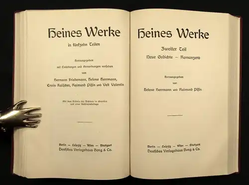 Herrmann Heines Werke 16 Bde. komplett in 6 Büchern Or. Saffian Pracht-Ausgabe j