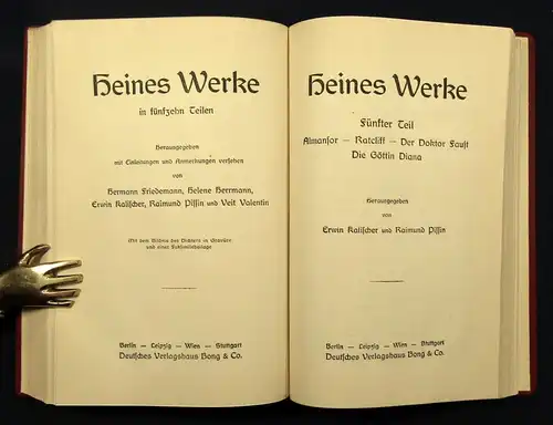 Herrmann Heines Werke 16 Bde. komplett in 6 Büchern Or. Saffian Pracht-Ausgabe j