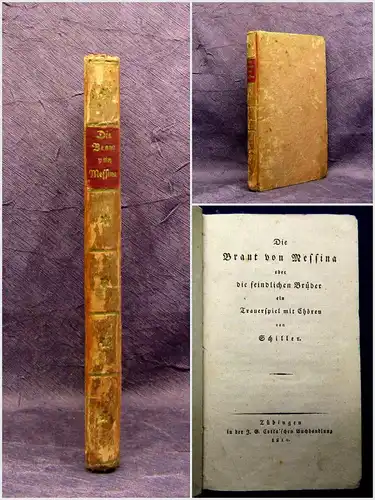 Schiller Die Braut von Messina oder die feindlichen Brüder 1810 Belletristik mb