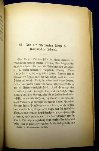 Luthardt Erinnerungen aus vergangenen Tagen 1891 Belletristik Lyrik