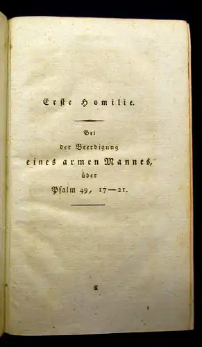 Homolien für Landgemeinen bei Trauerfällen 1799 Selten Theologie Kirche mb