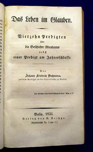 Arndt Das christliche Leben Dreizehn Predigten 1835 2 in 1 Theologie Kirche mb
