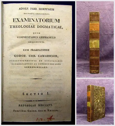 Hoepfneri Examinatorium Theologiae Dogmaticae 1806 Theologie Religion mb