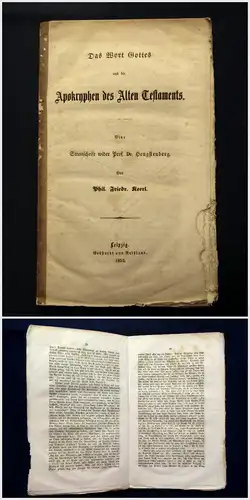 Keerl Das Wort Gottes und die Apokryphen des alten Testaments 1853 Selten  mb