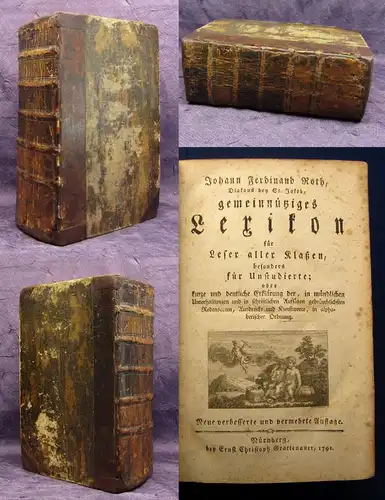 Roith Ferdinand Johann gemeinnütziges Lexikon für Leser aller Klassen 1791 js