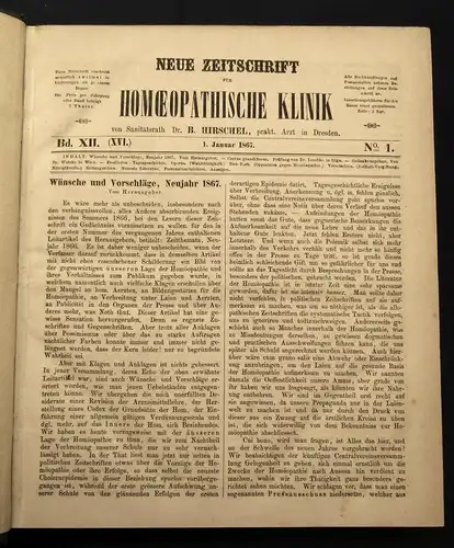 Hirschel Neue Zeitschrift für Homöopatische Klinik 13.Bd. 1867-69 Heilungen js