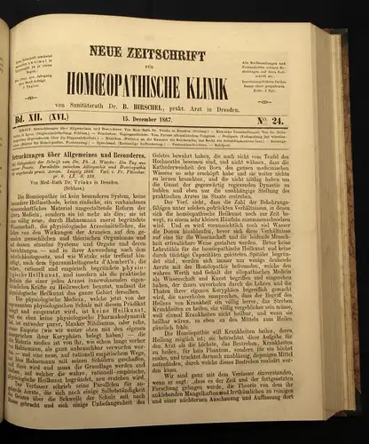 Hirschel Neue Zeitschrift für Homöopatische Klinik 13.Bd. 1867-69 Heilungen js