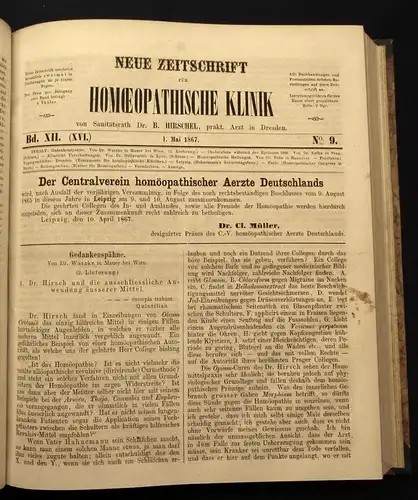 Hirschel Neue Zeitschrift für Homöopatische Klinik 13.Bd. 1867-69 Heilungen js