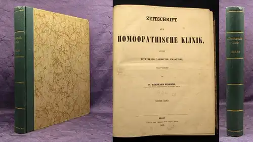 Hirschel Neue Zeitschrift für Homöopatische Klinik 1.Bd. 1852-54 Heilungen js