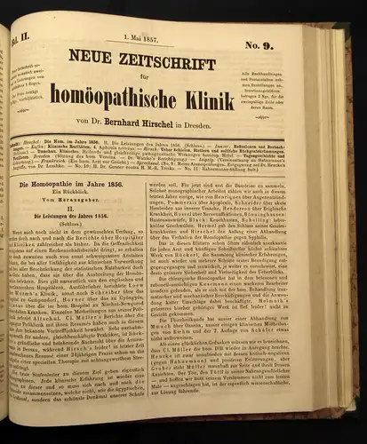 Hirschel Neue Zeitschrift für Homöopatische Klinik 4.Bd. 1855-57 Heilungen js