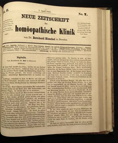 Hirschel Neue Zeitschrift für Homöopatische Klinik 4.Bd. 1855-57 Heilungen js