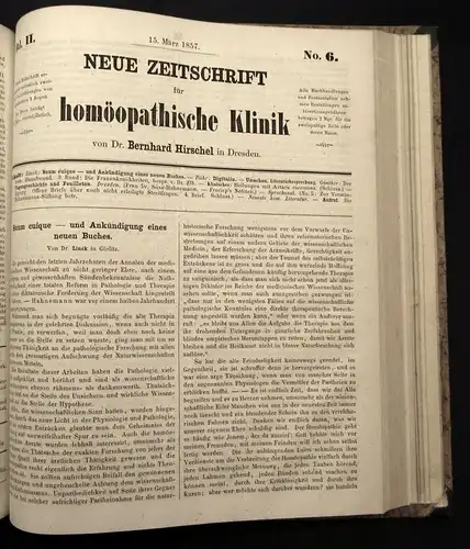 Hirschel Neue Zeitschrift für Homöopatische Klinik 4.Bd. 1855-57 Heilungen js