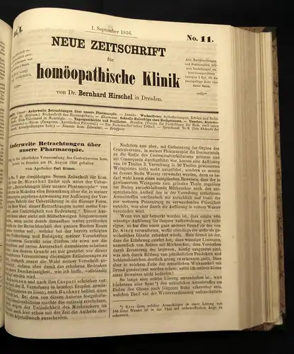 Hirschel Neue Zeitschrift für Homöopatische Klinik 4.Bd. 1855-57 Heilungen js