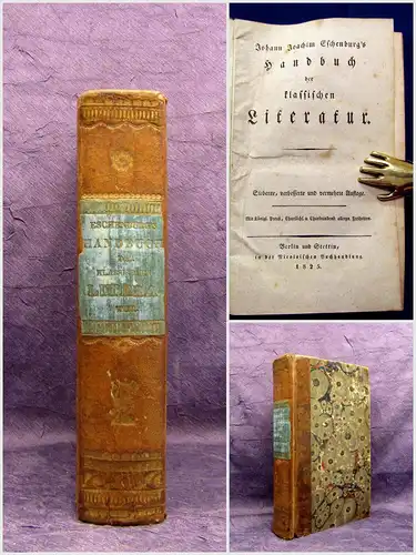 Eschenburg Handbuch der klassischen Literatur 1825 Belletristik Lyrik mb