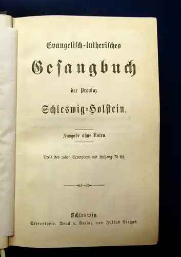 Evangelisch-Lutherisches Gesangbuch der Provinz Schleswig-Holstein 1887 mb