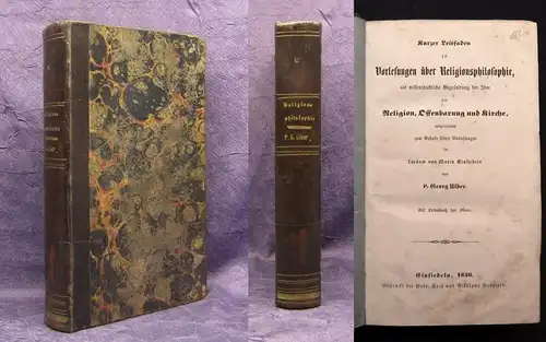 Ulber Kurzer Leitfaden zu Vorlesungen über Religionsphilosophie 1856 Theologie j