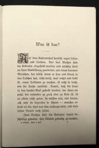 Schlicht Freiherr von Was ist los? Militär-Humoresken selten 1901 Otto Jahnke j