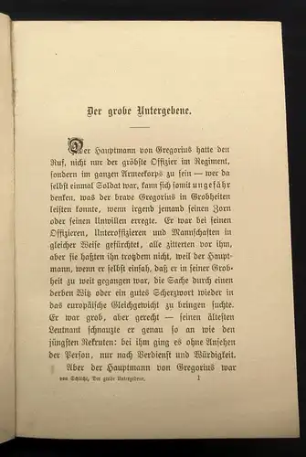 Schlicht Freiherr von Der grobe Untergebene selten 1901 Otto Jahnke j