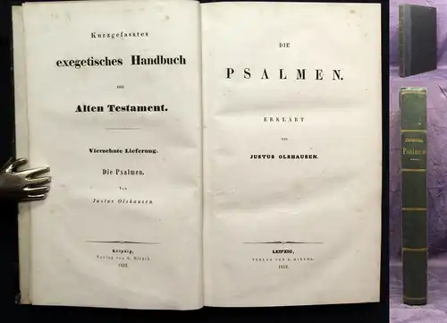 Olshausen Exegetisches Handbuch zum Alten Testament 14. Lief. Die Psalmen 1853 j