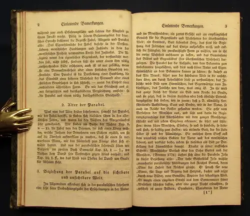 Lisco Die Parabeln Jesu eregtisch- homiletisch 2. Auflage 1834 Christentum js