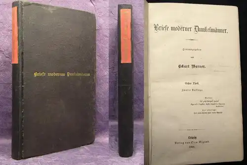 Barner Briefe moderner Dunkelmänner 2 Theile in 1 Buch 2. Auflage 1886 js