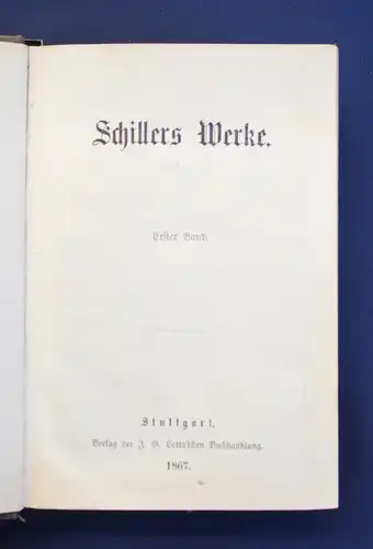 'Schillers Werke 1- 12 in 6 Bänden 1867 Literatur Belletristik Klassiker js