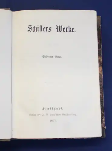 'Schillers Werke 1- 12 in 6 Bänden 1867 Literatur Belletristik Klassiker js