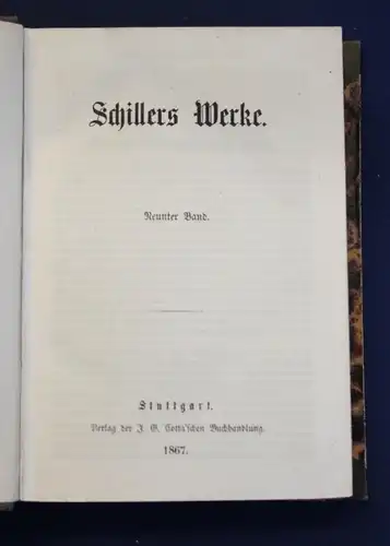 'Schillers Werke 1- 12 in 6 Bänden 1867 Literatur Belletristik Klassiker js