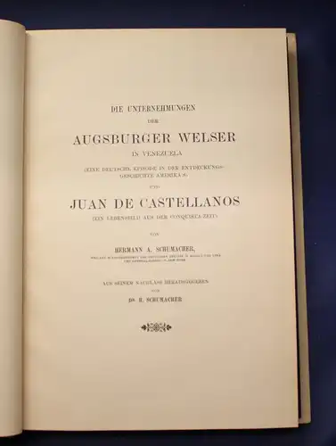 Hamburgische Festschrift, Erinnerung an die Entdeckung Amerikas 1892 Bd 1& 2 js