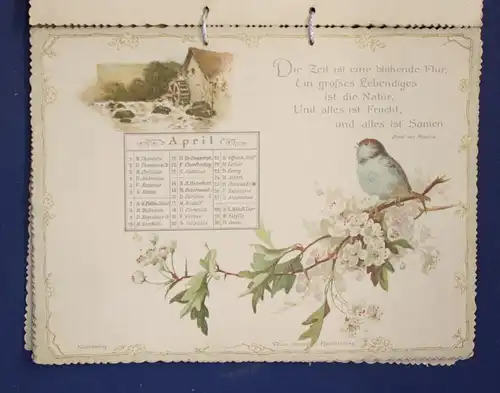 Schiller Kalender für 1895 Chromolithographie Farblitghographie Kunst js