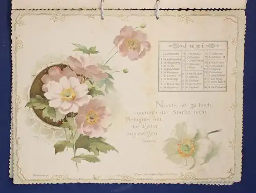 Schiller Kalender für 1895 Chromolithographie Farblitghographie Kunst js