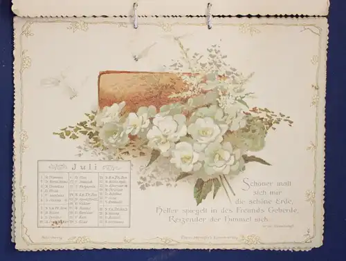 Schiller Kalender für 1895 Chromolithographie Farblitghographie Kunst js