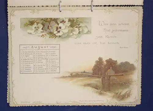 Schiller Kalender für 1895 Chromolithographie Farblitghographie Kunst js