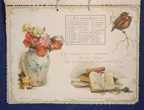 Schiller Kalender für 1895 Chromolithographie Farblitghographie Kunst js