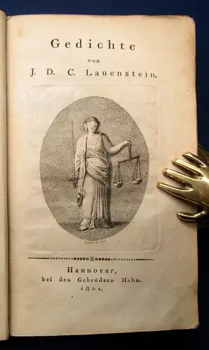 Lauenstein, J.D.V. Gedichte 1801 Belletristik Klassiker Literatur Lyrik js