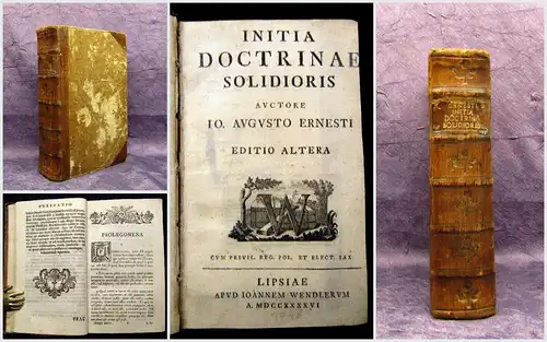 Ernesti Initia Doctrinae Solidioris 1746 Theologie Kirche Religion lateinisch mb