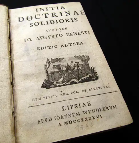 Ernesti Initia Doctrinae Solidioris 1746 Theologie Kirche Religion lateinisch mb