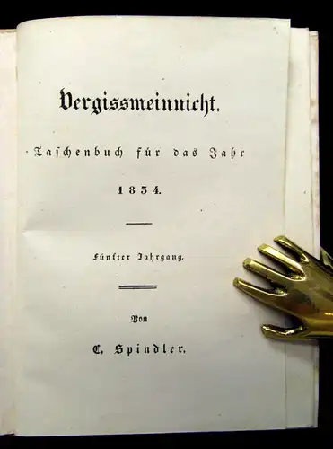 Spindler Vergiss mein nicht 1834 Belletristik Lyrik Literatur mb