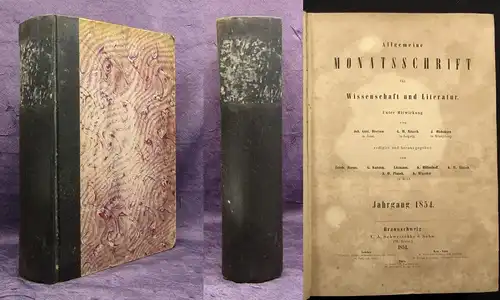 Nitzsch Allgemeine Monatsschrift für Wissenschaft und Literatur Jahrgang 1854 js