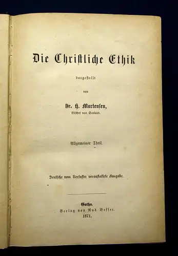 Martensen Die Christliche Ethik 1871 Theologie Kirche Religion mb