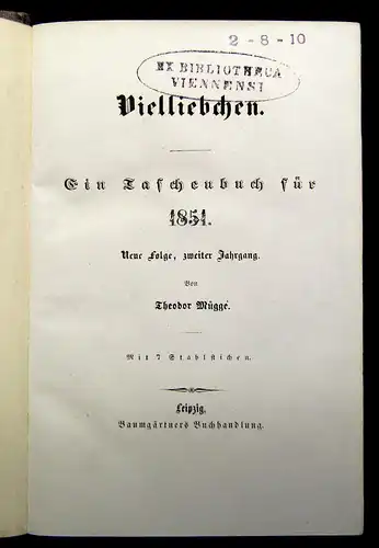 Mügge Vielliebchen Ein Taschenbuch für 1851 Belletristik Literatur Lyrik mb