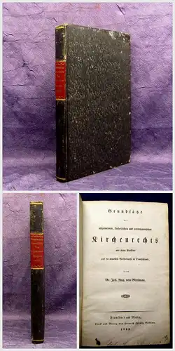 Grolman Grundsätze des allgem. kath. protesta. Kirchenrechtes 1832 Theologie mb