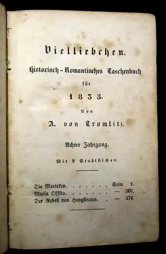 Tromlitz Vielliebchen Ein Taschenbuch für 1835 Belletristik Literatur Lyrik mb